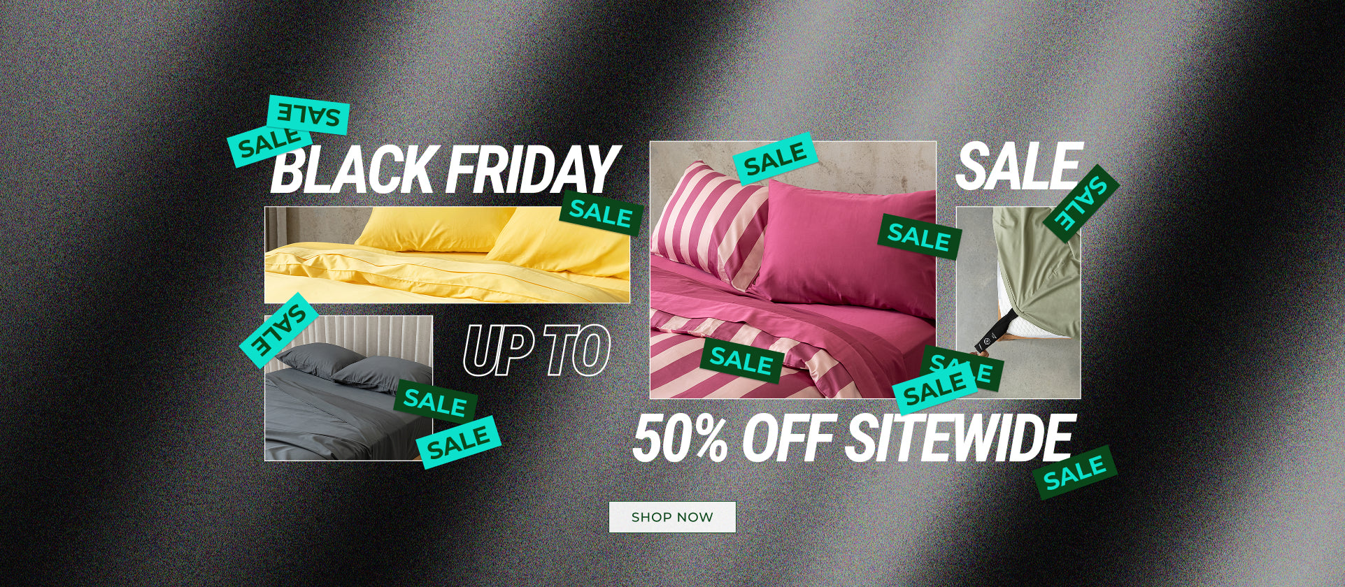 Black Friday sale advertisement with images of furniture and text on a dark background