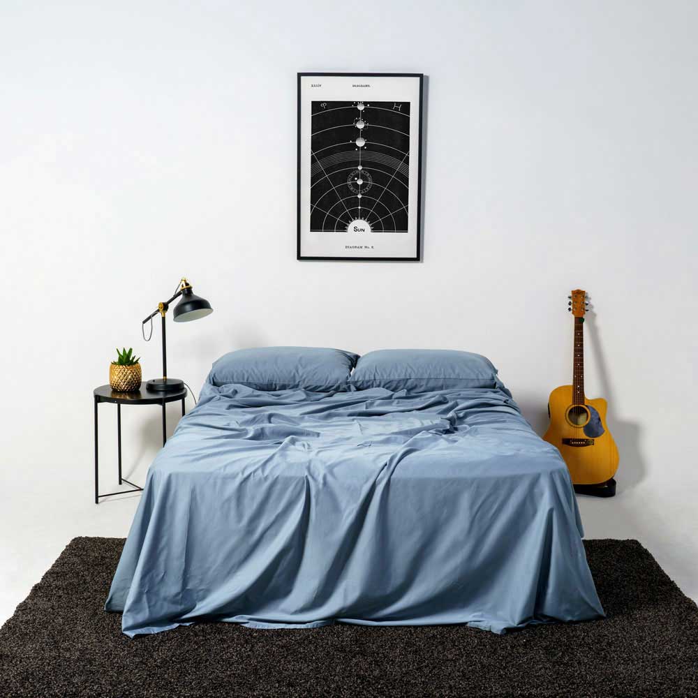 Luxury Fitted Sheet Queen Bommie-Blue Blue