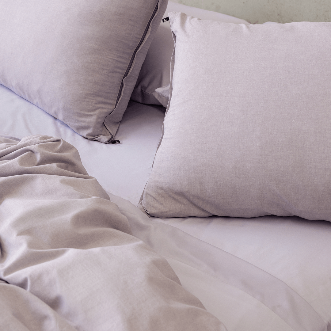 Close-up of the Daylesford matching pillowcases highlighting the soft fabric and tailored finish.