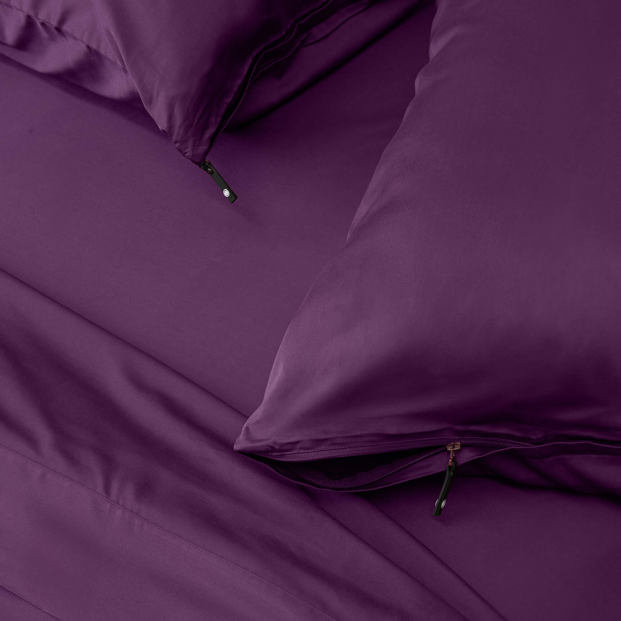 set of 2 purple pillowcases