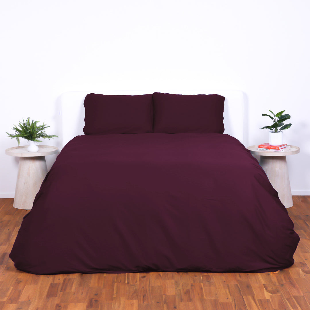 Luxury Quilt Cover King Single Lady Musgrave Burgundy