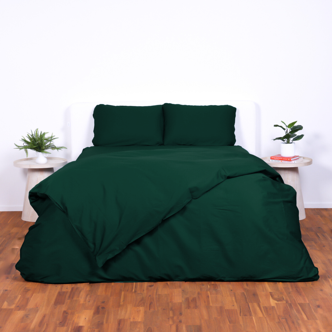Luxury Quilt Cover Queen Port Douglas Green